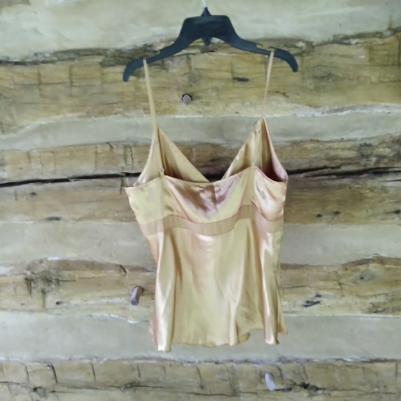 T Style Gold Satin Surplice Bodice Camisole Size XL - Picture 3 of 5